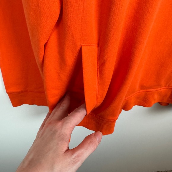 T by Talbots Pullover Women's XL Orange 1/4 Zip Long Sleeve Cotton Blend Comfort - Picture 2 of 9